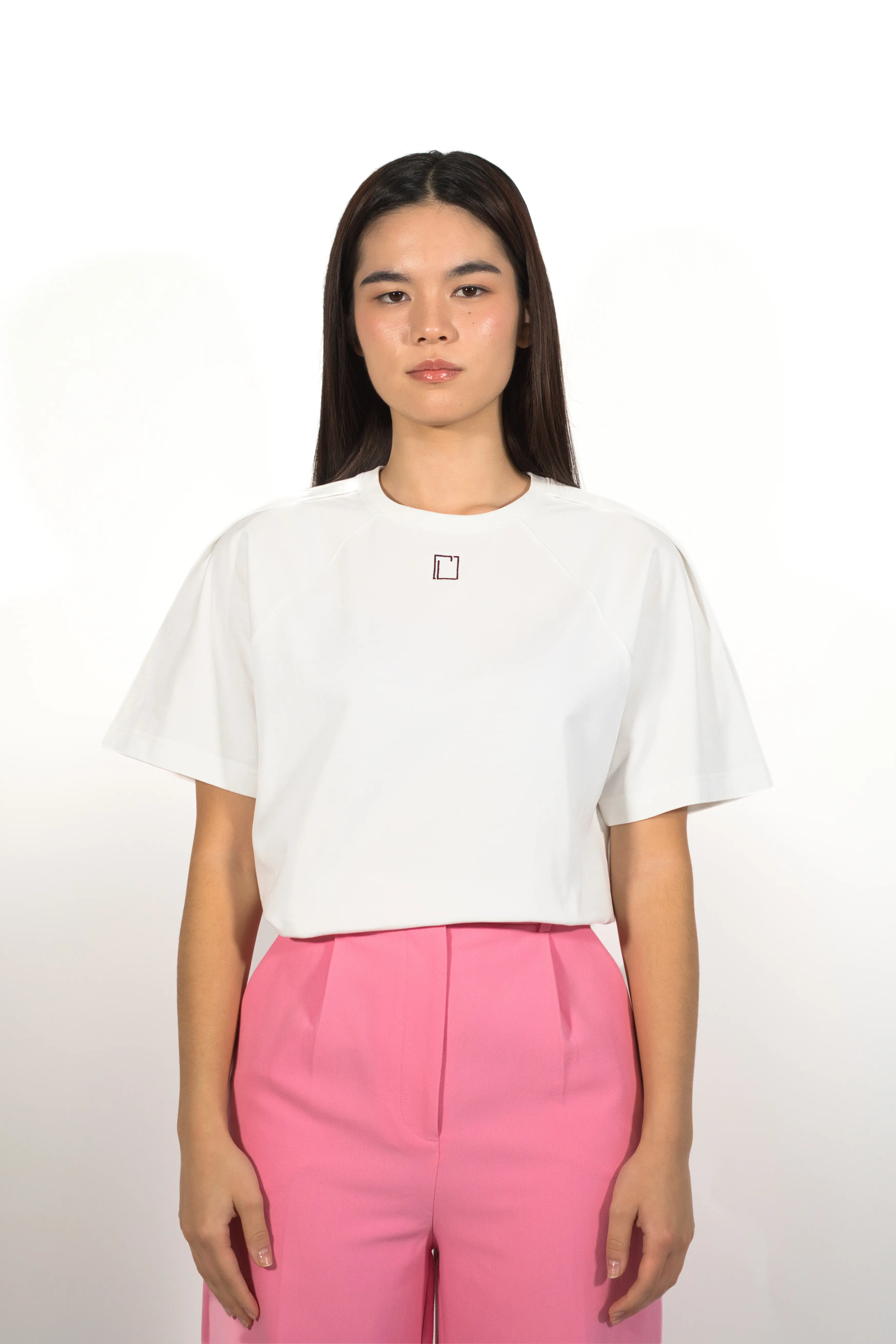 Camiseta de Algodón Boxy Contraste